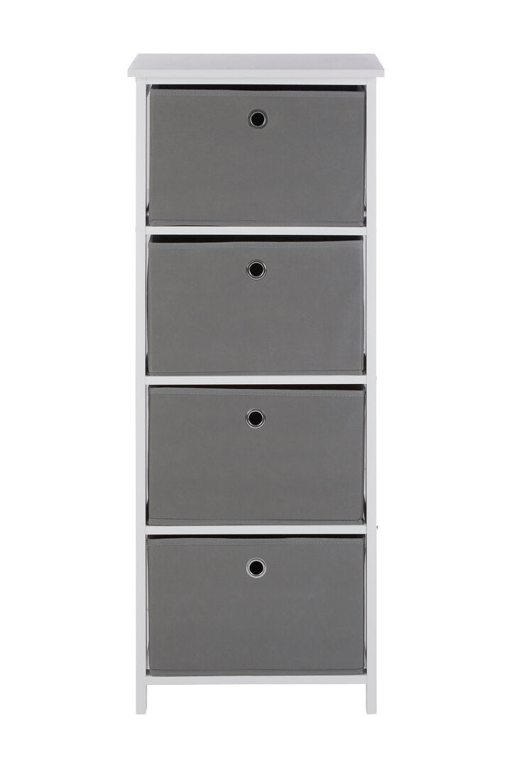Savannah 4 Grey Fabric Drawers Cabinet