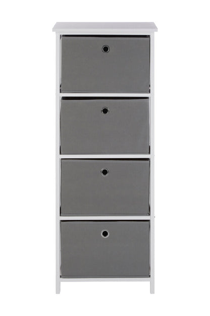 Savannah 4 Fabric Drawers Cabinet Grey 