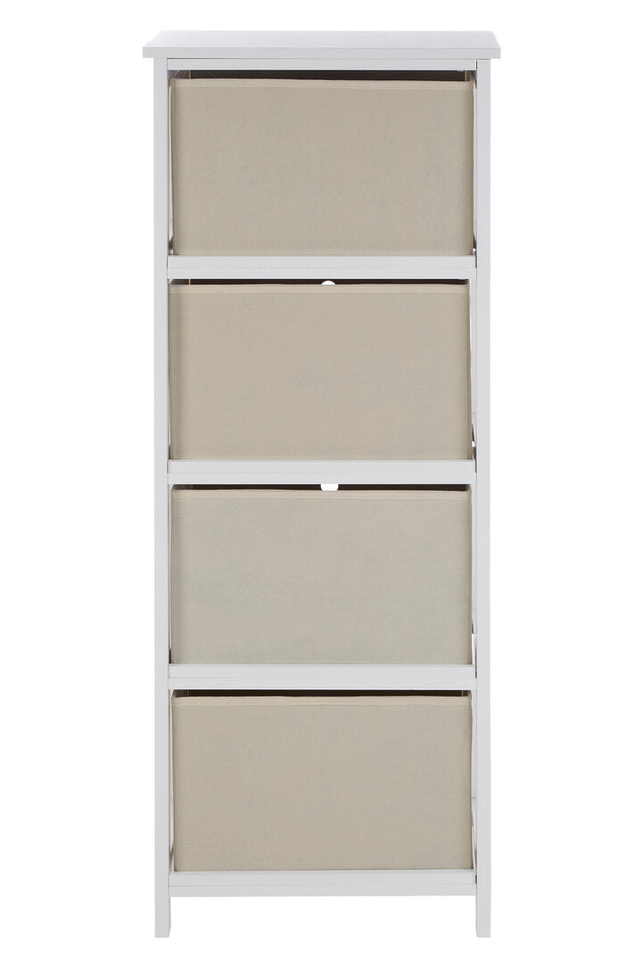 Savannah 4 Natural Fabric Drawers Cabinet
