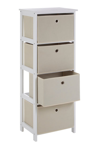 Savannah 4 Natural Fabric Drawers Cabinet