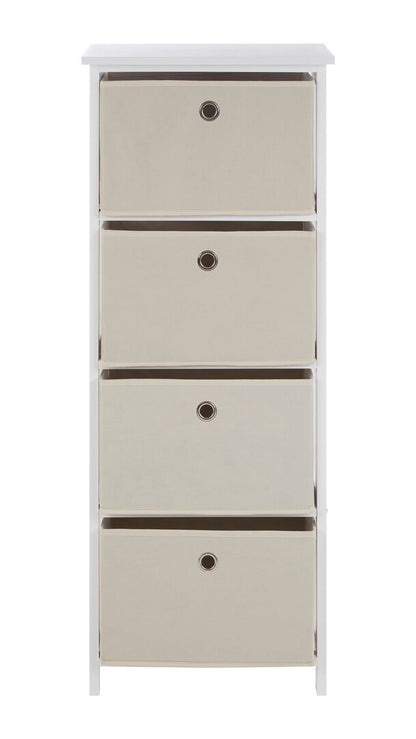 Savannah 4 Natural Fabric Drawers Cabinet