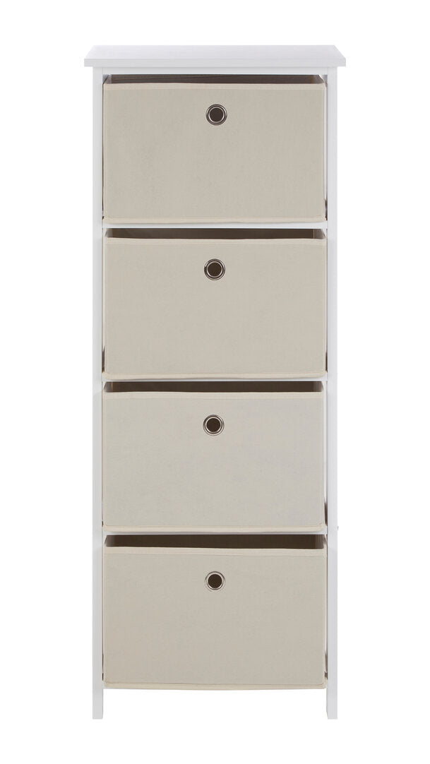 Savannah 4 Natural Fabric Drawers Cabinet