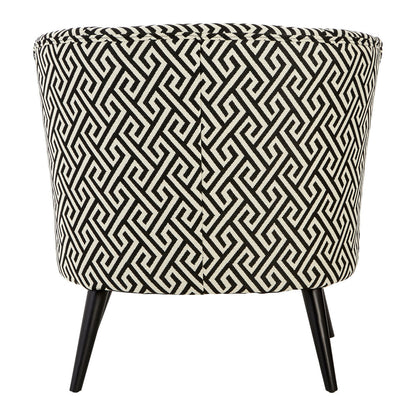 Monaco Park Black And Beige Greek Key Round Armchair