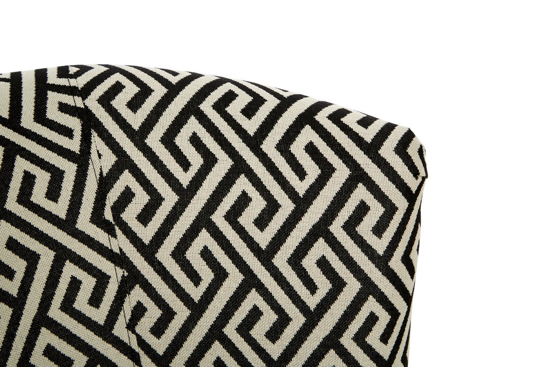 Monaco Park Black And Beige Greek Key Round Armchair