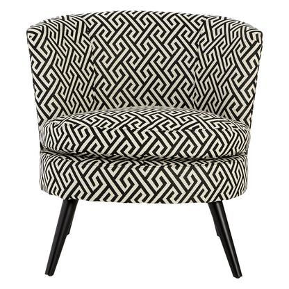 Monaco Park Black And Beige Greek Key Round Armchair