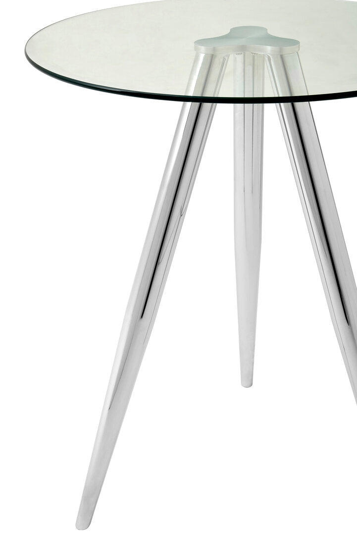 Porto Round Glass Bar Table with Chrome Legs