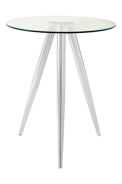 Porto Round Glass Bar Table with Chrome Legs