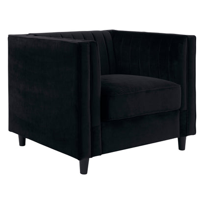 Hudson Black Velvet Chair