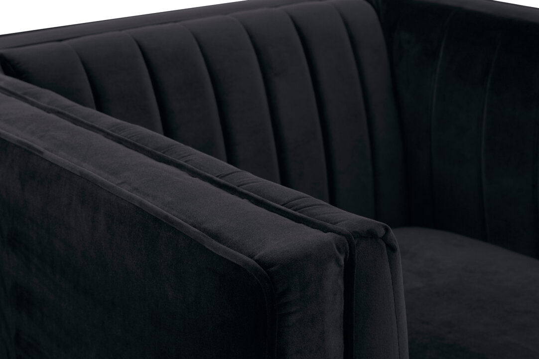 Hudson Black Velvet Chair