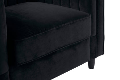 Hudson Black Velvet Chair