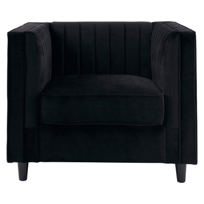 Hudson Black Velvet Chair