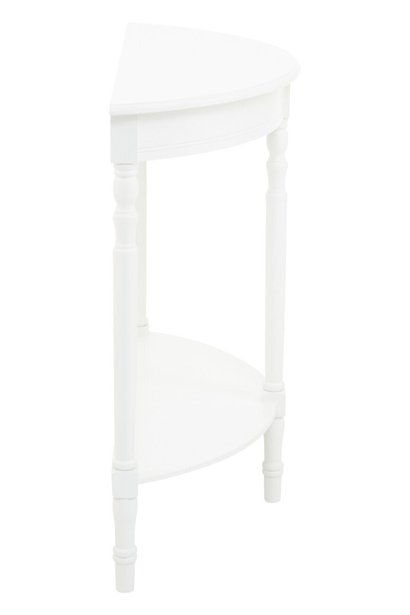 Savoy White Half Moon Console Table