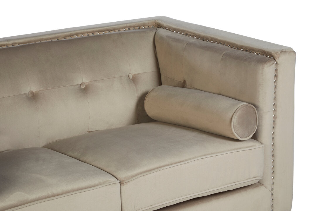 Soho Two Seater Mink Velvet Sofa