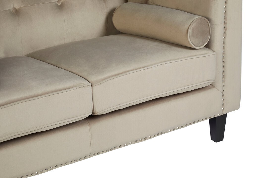 Soho Two Seater Mink Velvet Sofa