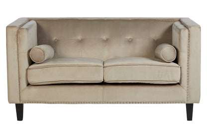 Soho Two Seater Mink Velvet Sofa