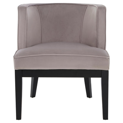 Balmoral Light Grey Velvet Curved Back Chair