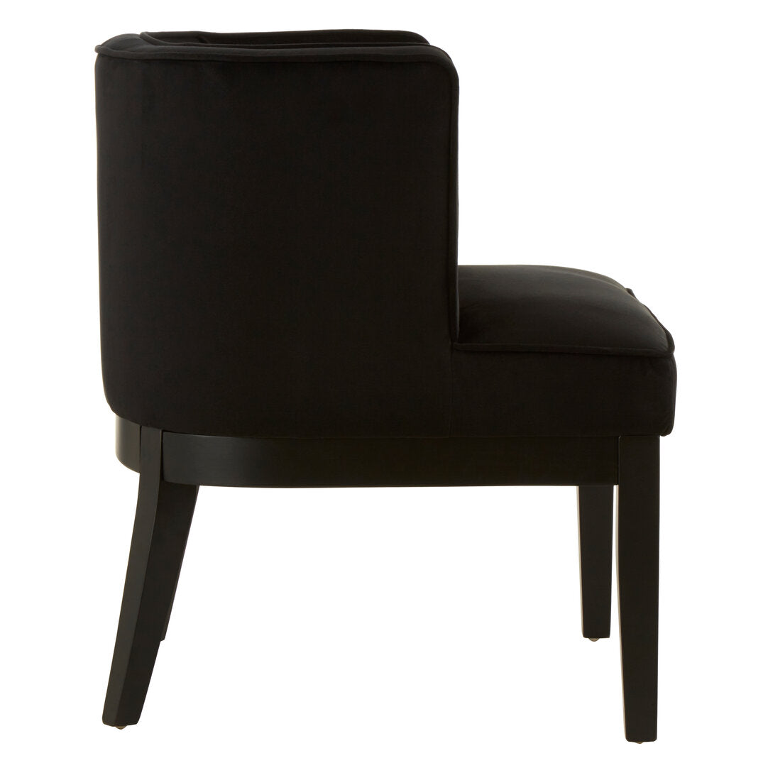 Balmoral Black Velvet Curved Back Chair