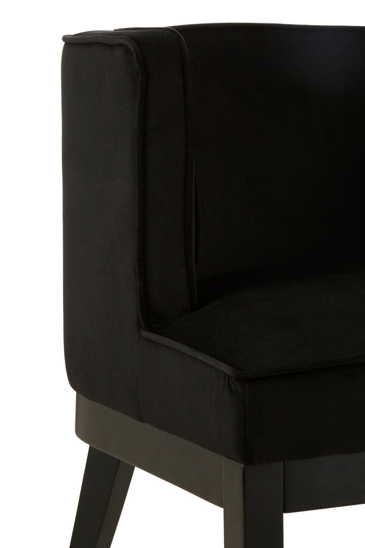 Balmoral Black Velvet Curved Back Chair