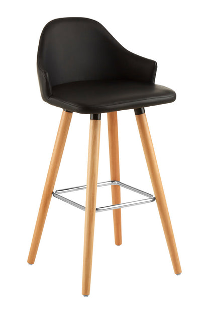 Richmond Black Curved Backrest Bar Stool