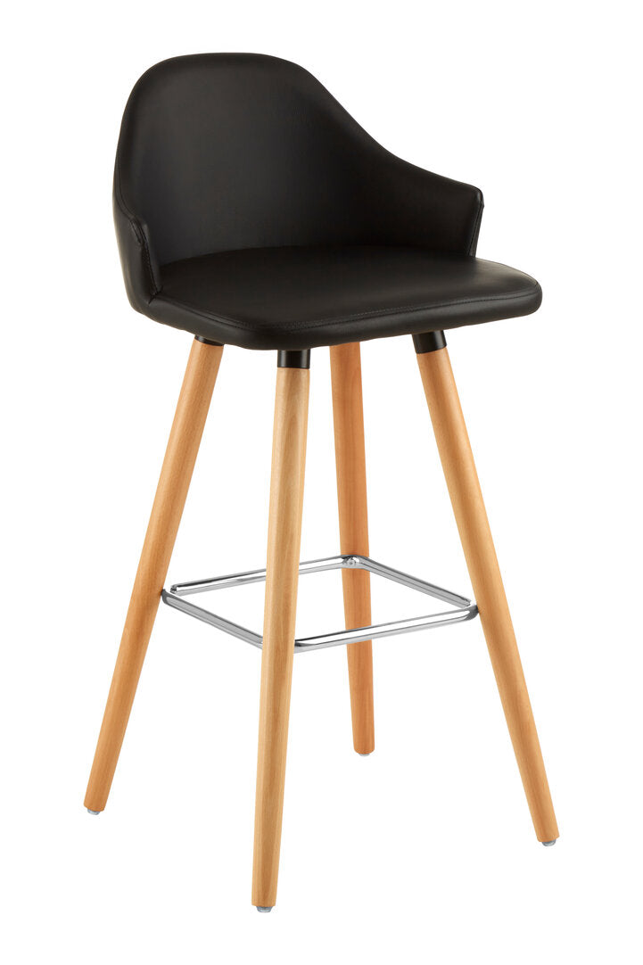 Richmond Black Curved Backrest Bar Stool