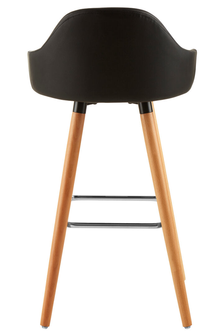 Richmond Black Curved Backrest Bar Stool