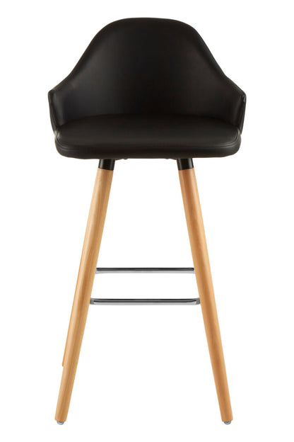 Richmond Black Curved Backrest Bar Stool