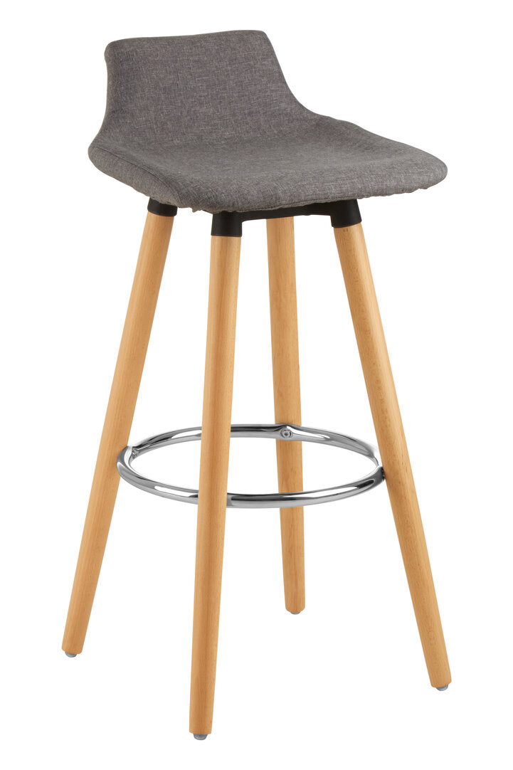 Richmond Grey Bar Stool with Beechwood Legs