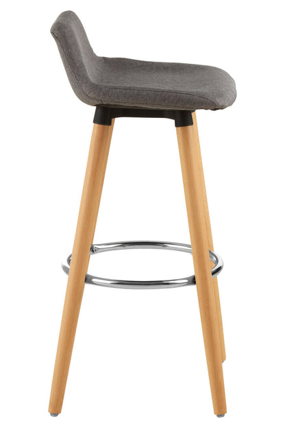 Richmond Grey Bar Stool with Beechwood Legs
