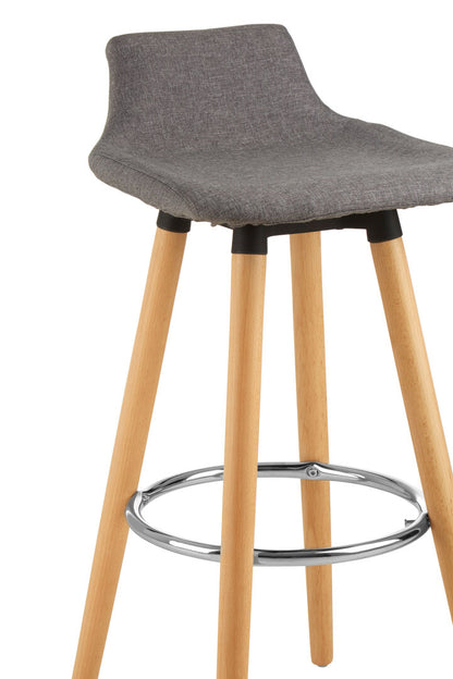Richmond Grey Bar Stool with Beechwood Legs