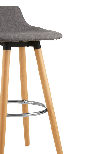 Richmond Grey Bar Stool with Beechwood Legs