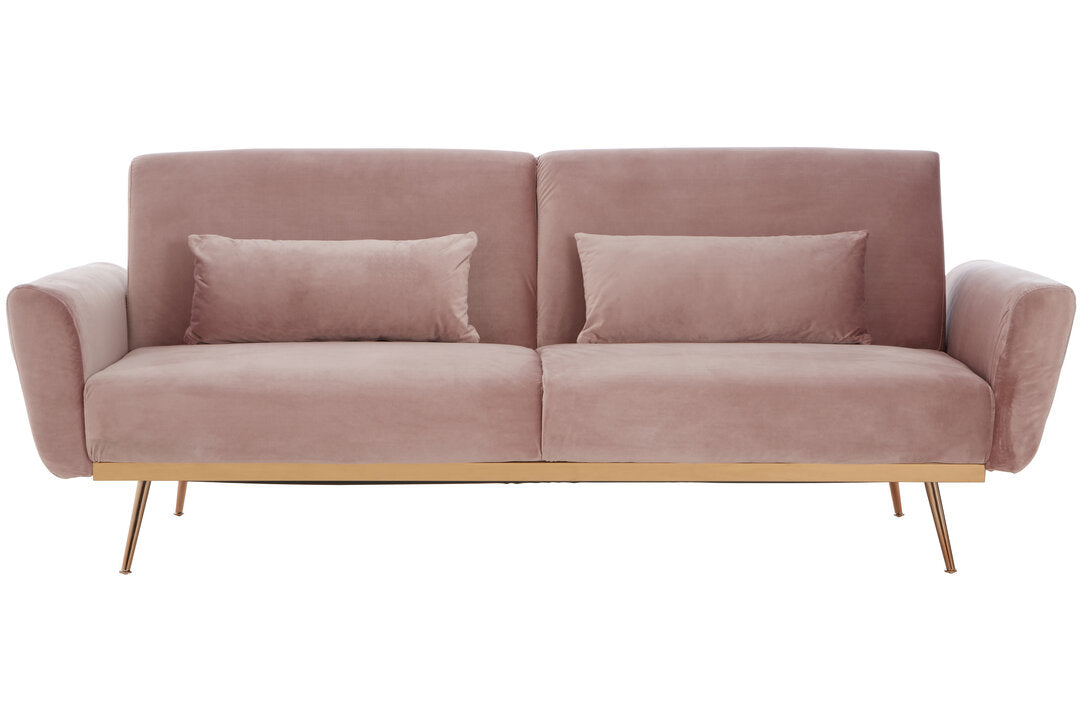 York Pink Velvet Sofa Bed