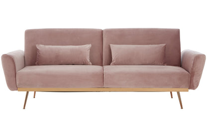 York Pink Velvet Sofa Bed
