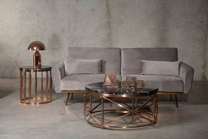 York Grey Velvet Sofa Bed