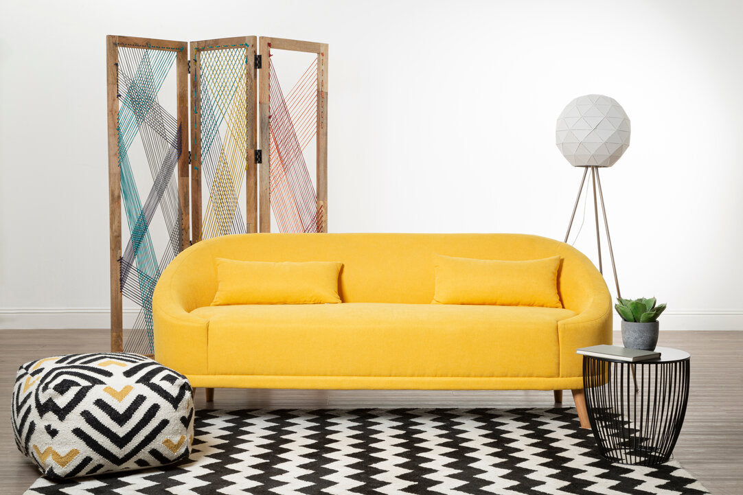 Bristol Yellow Linen Sofa