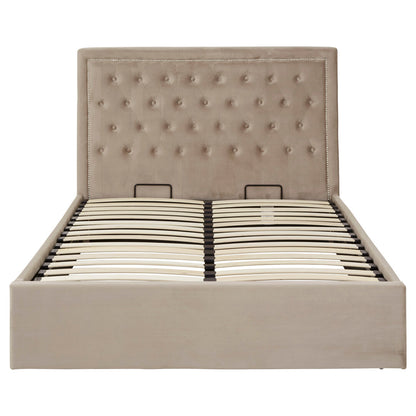 Brighton Mink Velvet Ottoman Double Bed