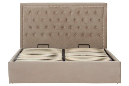 Brighton Mink Velvet Ottoman King Bed