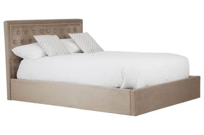 Brighton Mink Velvet Ottoman King Bed