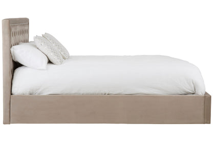 Brighton Mink Velvet Ottoman King Bed