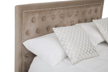 Brighton Mink Velvet Ottoman King Bed