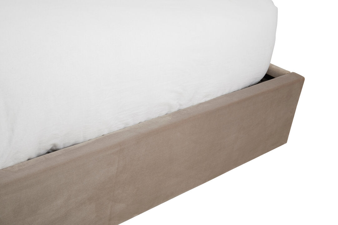 Brighton Mink Velvet Ottoman King Bed