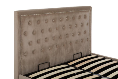 Brighton Mink Velvet Ottoman King Bed