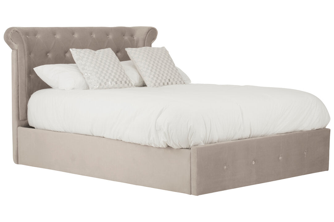 Bath Mink Velvet Ottoman Double Bed