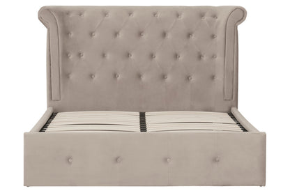 Bath Mink Velvet Ottoman Double Bed
