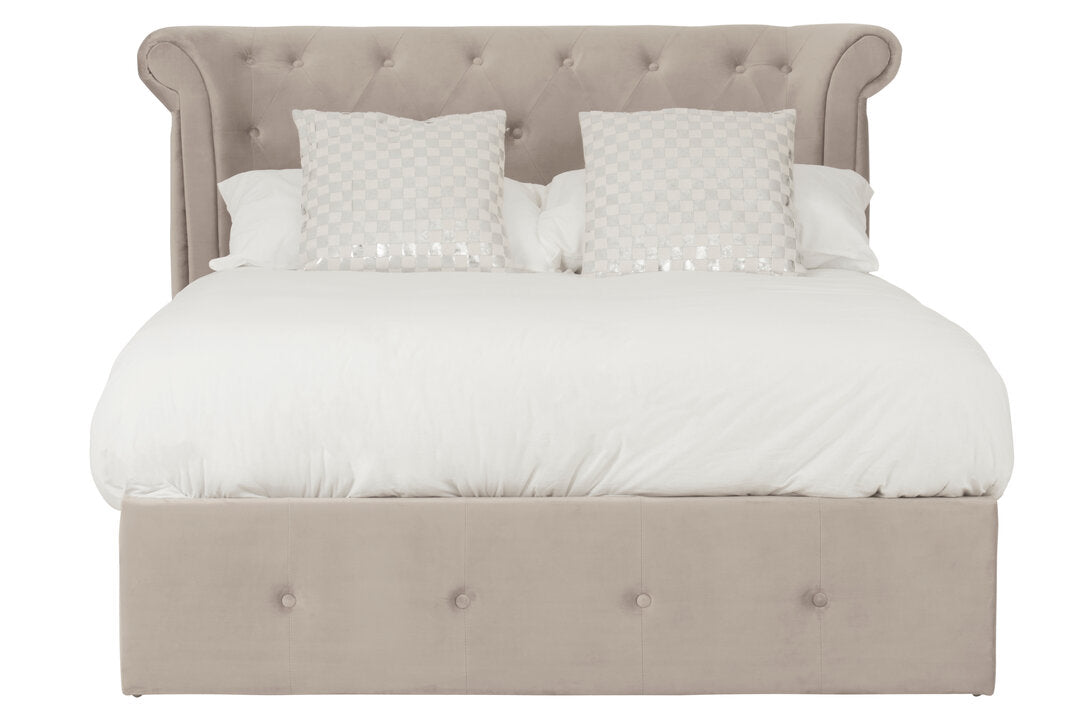 Bath Mink Velvet Ottoman Double Bed