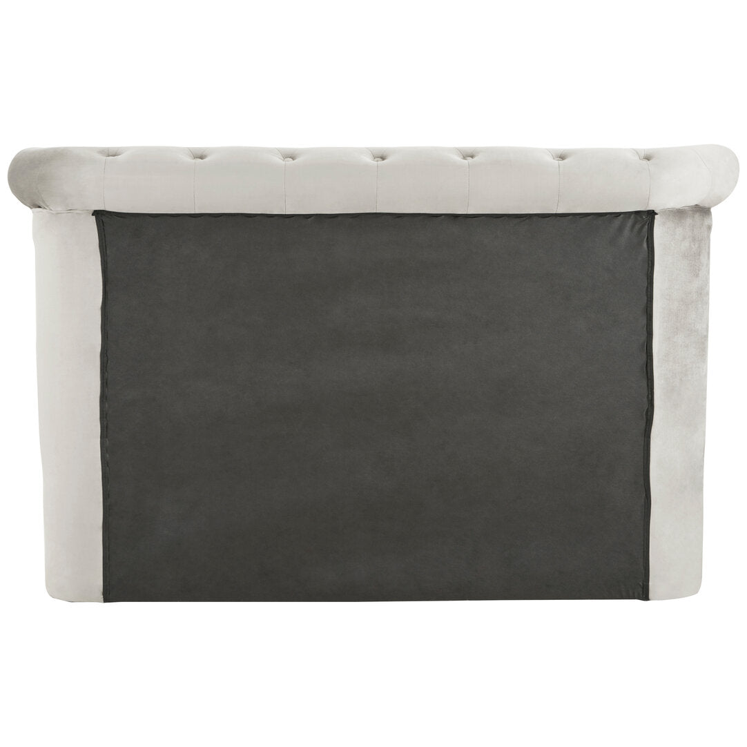Bath Grey Brushed Velvet Ottoman King Bed