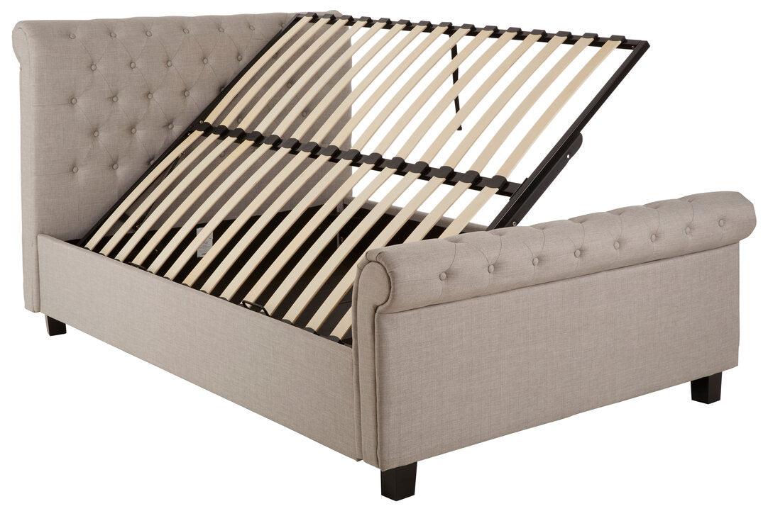 Norwich Light Grey Ottoman Double Bed
