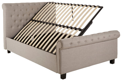Norwich Light Grey Ottoman Double Bed