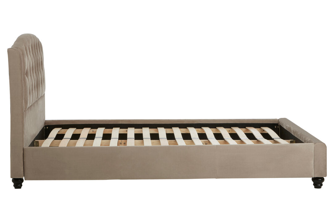 Lincoln Mink Brushed Velvet Double Bed