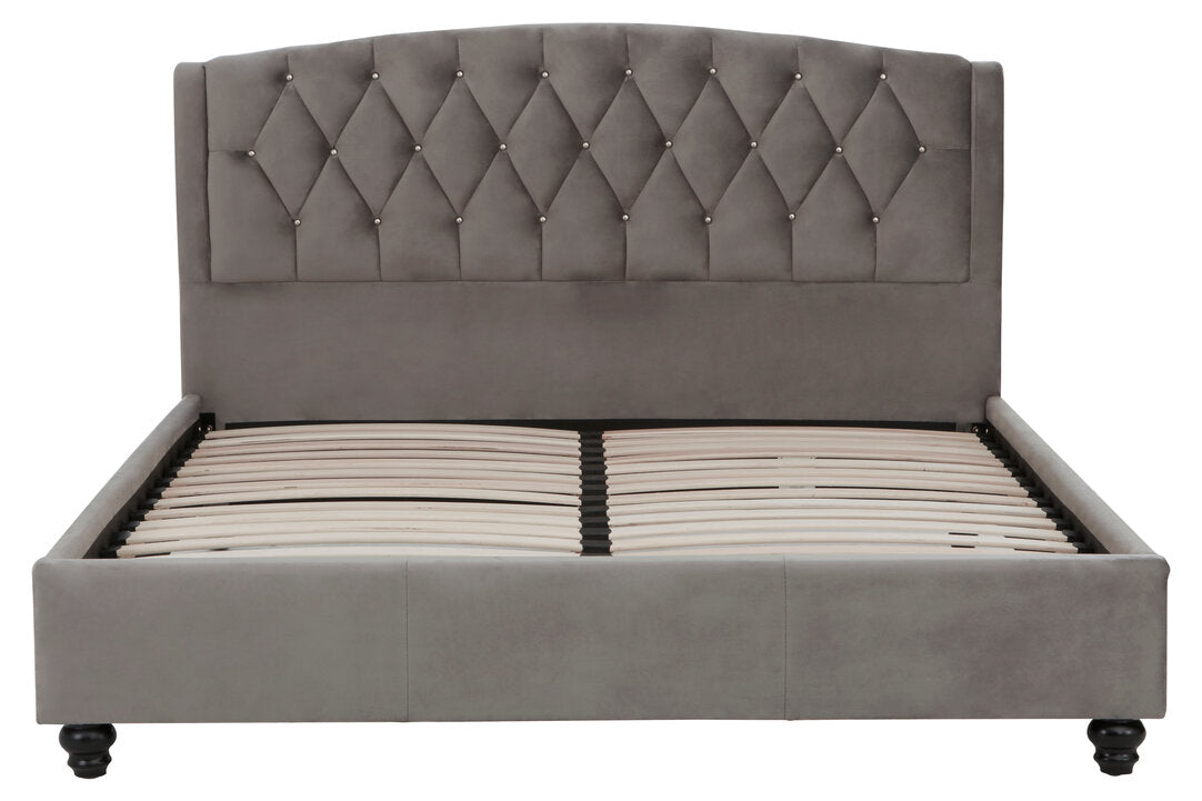 Lincoln Grey Velvet King Bed
