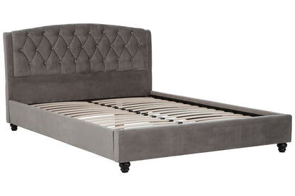 Lincoln Grey Velvet King Bed
